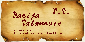 Marija Valanović vizit kartica